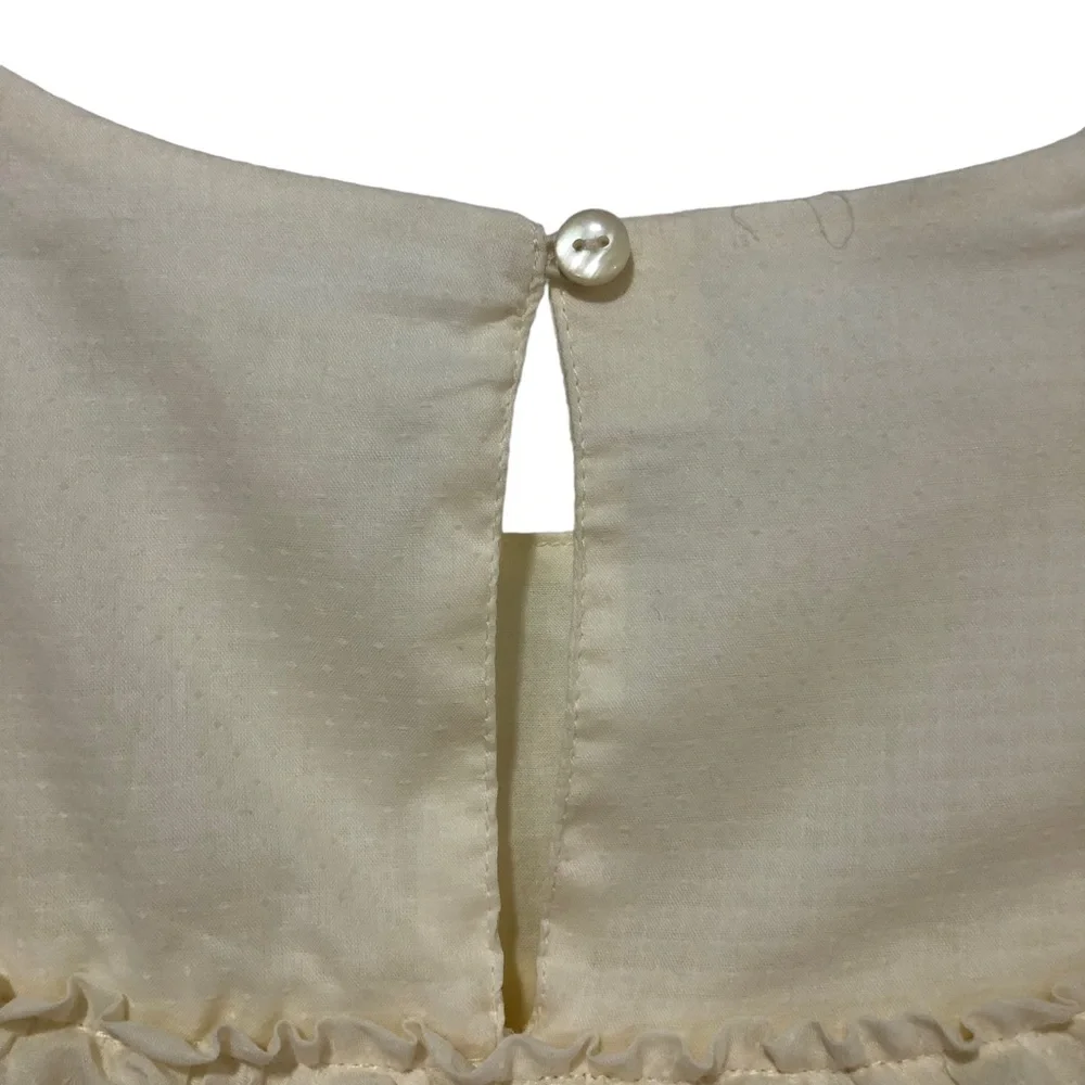 GYMBOREE Top Peasant Blouse NEW Cream Size 7/8 Lined Cotton Long Sleeves